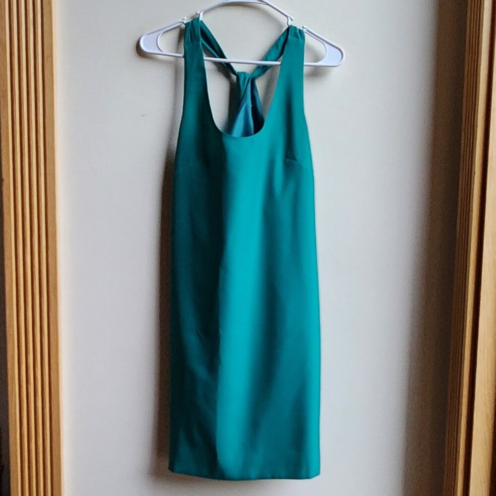 J. Crew Teal Cross Back Shift Dress Size 0